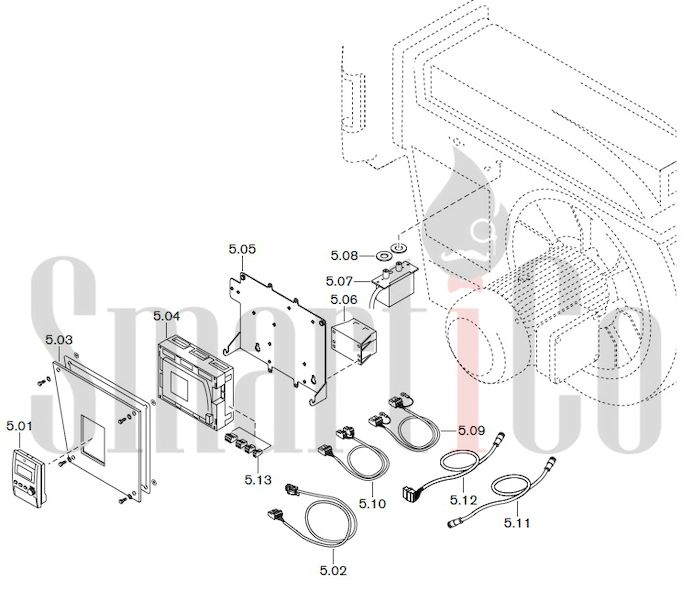 Запасные части к газовой горелке Weishaupt G70/1-B ZM-LN (W-FM 100/200) 5 Запчасти к газовым горелочным устройствам Weishaupt G70/1-B ZM-LN (W-FM 100/200). Схема 5.