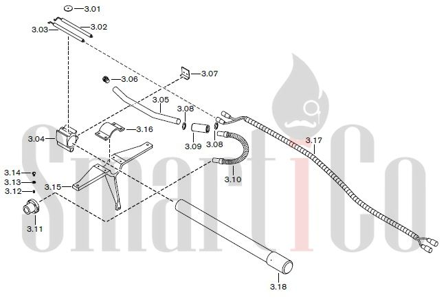 Запасные части к газовой горелке Weishaupt G70/3-A ZM-NR (W-FM 100/200) с доставкой по России 3 Запчасти к газовым горелочным устройствам Weishaupt G70/3-A ZM-NR (W-FM 100/200). Схема 3.