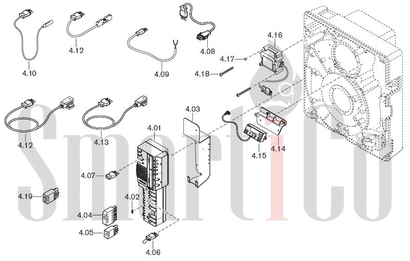 Запасные части к газовой горелке Weishaupt WG10.../0-D ZM-LN с доставкой по России 4 Запчасти к газовым горелочным устройствам Weishaupt WG10.../0-D ZM-LN. Схема 4.