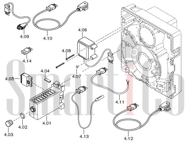 Запасные части к газовой горелке Weishaupt WG10.../1-D LN с доставкой по России 4 Запчасти к газовым горелочным устройствам Weishaupt WG10.../1-D LN . Схема 4.