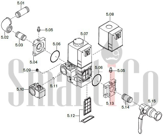 Запасные части к газовой горелке Weishaupt WG20.../1-C Z-LN с доставкой по России 5 Запчасти к газовым горелочным устройствам Weishaupt WG20.../1-C Z-LN. Схема 5.