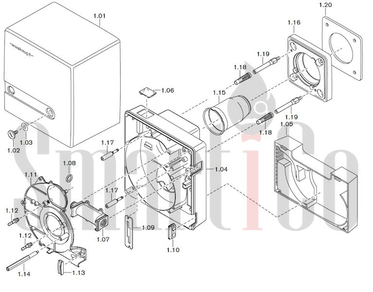 Запасные части к газовой горелке Weishaupt WG5.../1-A LN с доставкой по России 1 Запчасти к газовым горелочным устройствам Weishaupt WG5.../1-A LN. Схема 1.
