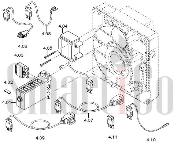 Запасные части к газовой горелке Weishaupt WG5.../1-A LN с доставкой по России 4 Запчасти к газовым горелочным устройствам Weishaupt WG5.../1-A LN. Схема 4.