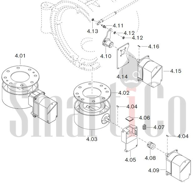 Запасные части к газовой горелке Weishaupt WM-G50/1-A/ZM-NR (W-FM 100/200) 4 Запчасти к газовым горелочным устройствам Weishaupt WM-G50/1-A ZM-NR (W-FM 100-200). Схема 4.
