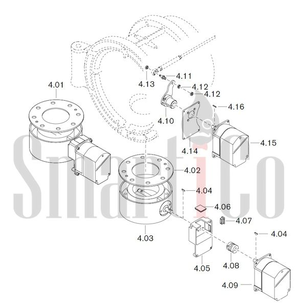 Запасные части к газовой горелке Weishaupt WM-G50/2-A/ZM-NR (W-FM 100/200) 4 Запчасти к газовым горелочным устройствам Weishaupt WM-G50/2-A ZM-NR (W-FM 100-200). Схема 4.