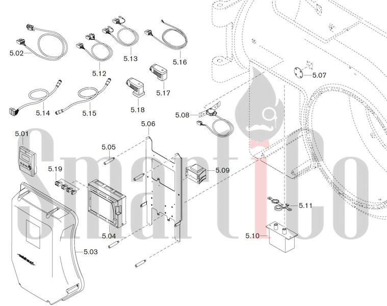 Запасные части к газовой горелке Weishaupt WM-G50/2-A/ZM-NR (W-FM 100/200) 5 Запчасти к газовым горелочным устройствам Weishaupt WM-G50/2-A ZM-NR (W-FM 100-200). Схема 5.
