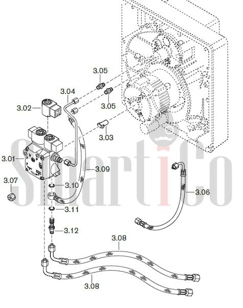 Запасные части к жидкотопливной горелке Weishaupt WL20/1-C Z-1LN с доставкой по России 3 Жидкотопливная горелка Weishaupt WL20/1-C Z-1LN. Схема 3.