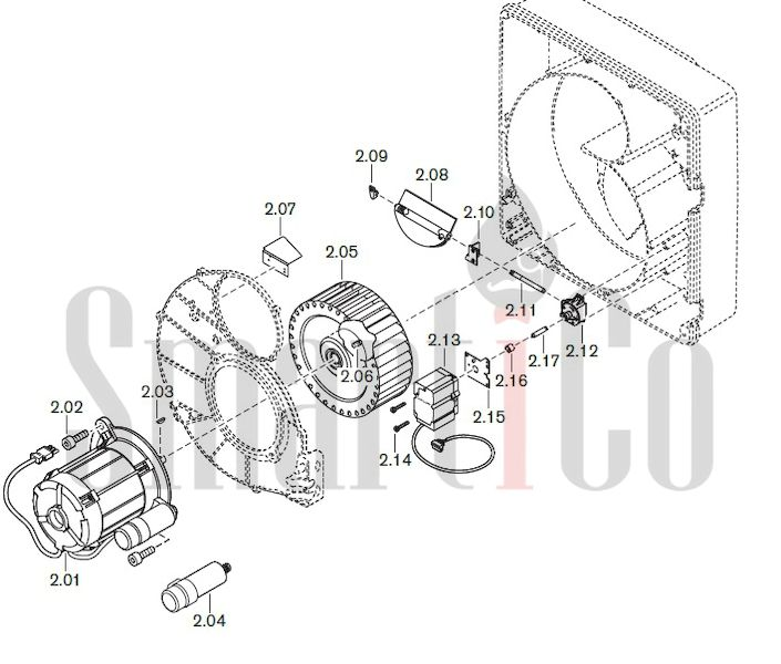 Запасные части к жидкотопливной горелке Weishaupt WL30Z-C с доставкой по России 2 Жидкотопливная горелка Weishaupt WL30Z-C. Схема 2.