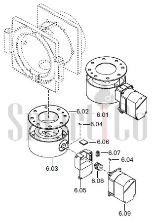 Запасные части к комбинированной горелке Weishaupt RGL70/2-A ZM-1LN (W-FM 100/200) с доставкой по России 6 Запасные части к комбинированной (двухтопливной) горелке Weishaupt RGL70/2-A ZM-1LN (W-FM 100, 200). Схема 6.
