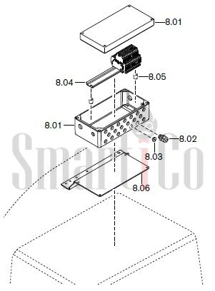 Запасные части к комбинированной горелке Weishaupt RGMS40/2-A ZM-NR (W-FM 100/200) с доставкой по России 8 Запасные части к комбинированной (двухтопливной) горелке Weishaupt RGMS40/2-A ZM-NR (W-FM 100, 200). Схема 8.