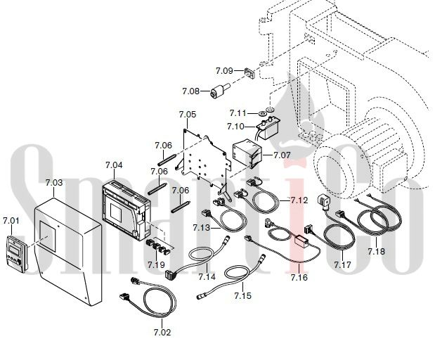Запасные части к комбинированной горелке Weishaupt RGMS50/2-A ZM-NR (W-FM 100/200) с доставкой по России 7 Запасные части к комбинированной (двухтопливной) горелке Weishaupt RGMS50/2-A ZM-NR (W-FM 100, 200). Схема 7.