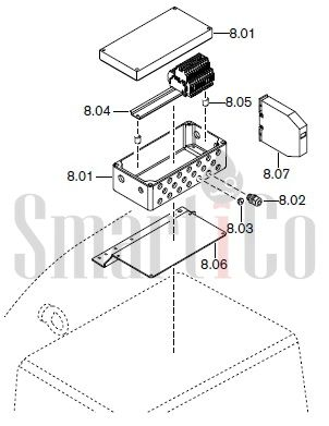 Запасные части к комбинированной горелке Weishaupt RGMS50/2-A ZM-NR (W-FM 100/200) с доставкой по России 8 Запасные части к комбинированной (двухтопливной) горелке Weishaupt RGMS50/2-A ZM-NR (W-FM 100, 200). Схема 8.