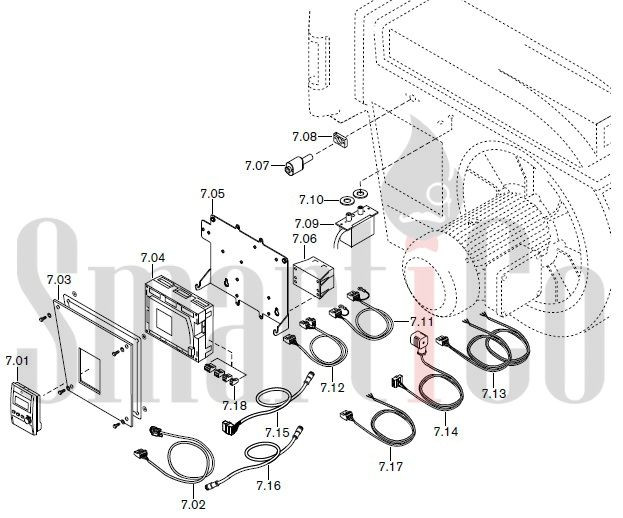 Запасные части к комбинированной горелке Weishaupt RGMS60/2-A ZM-NR (W-FM 100/200) с доставкой по России 7 Запасные части к комбинированной (двухтопливной) горелке Weishaupt RGMS60/2-A ZM-NR (W-FM 100, 200). Схема 7.