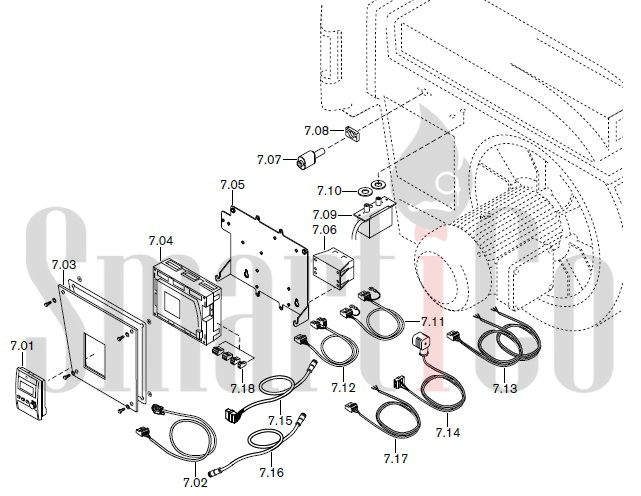 Запасные части к комбинированной горелке Weishaupt RGMS70/1-B ZM-NR (W-FM 100/200) с доставкой по России 7 Запасные части к комбинированной (двухтопливной) горелке Weishaupt RGMS70/1-B ZM-NR (W-FM 100, 200). Схема 7.