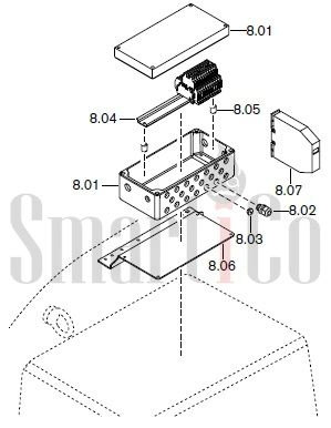 Запасные части к комбинированной горелке Weishaupt RGMS70/1-B ZM-NR (W-FM 100/200) с доставкой по России 8 Запасные части к комбинированной (двухтопливной) горелке Weishaupt RGMS70/1-B ZM-NR (W-FM 100, 200). Схема 8.