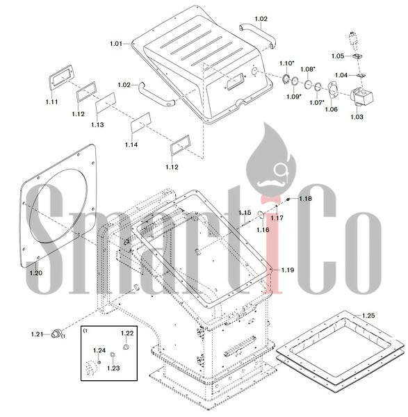 Запасные части к комбинированной горелке Weishaupt WKGL70/1-B ZM(H) (W-FM 100/200) 1 Запасные части к комбинированной (двухтопливной) горелке Weishaupt WKGL70/1-B ZM(H) (W-FM 100/200) . Схема 1.