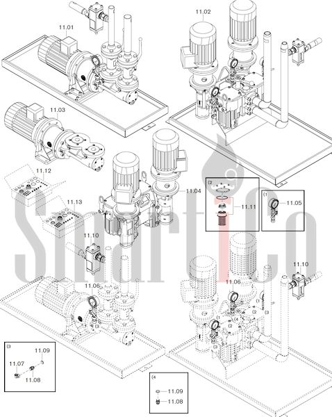 Запасные части к комбинированной горелке Weishaupt WKGL70/1-B ZM(H) (W-FM 100/200) 11 Запасные части к комбинированной (двухтопливной) горелке Weishaupt WKGL70/1-B ZM(H) (W-FM 100, 200). Схема 11.