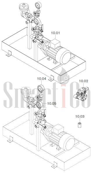 Запасные части к комбинированной горелке Weishaupt WKGL70/2-A ZM(H)-1SF 10 Запасные части к комбинированной (двухтопливной) горелке Weishaupt WKGL70/2-A ZM(H)-1SF (W-FM 100, 200). Схема 10.