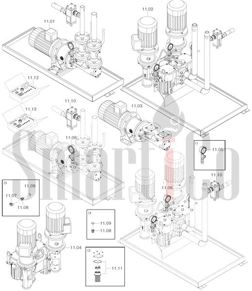 Запасные части к комбинированной горелке Weishaupt WKGL70/2-A ZM(H)-1SF 11 Запасные части к комбинированной (двухтопливной) горелке Weishaupt WKGL70/2-A ZM(H)-1SF (W-FM 100, 200). Схема 11.