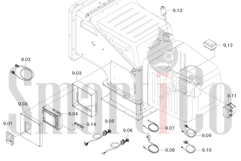 Запасные части к комбинированной горелке Weishaupt WKGL70/2-A ZM(H)-1SF 9 Запасные части к комбинированной (двухтопливной) горелке Weishaupt WKGL70/2-A ZM(H)-1SF (W-FM 100, 200). Схема 9.