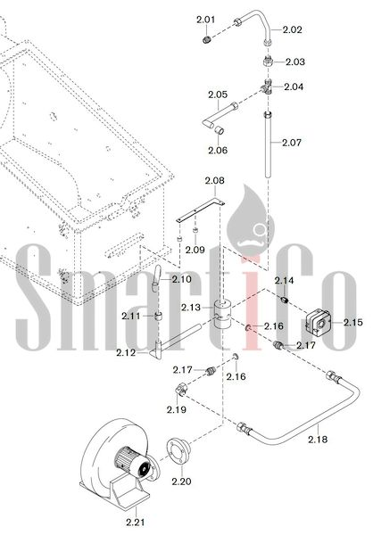 Запасные части к комбинированной горелке Weishaupt WKGL 80/3-A ZM(H)-NR с доставкой по России 2 Запасные части к комбинированной (двухтопливной) горелке Weishaupt WKGL 80/3-A ZM(H)-NR (W-FM 100, 200). Схема 2.