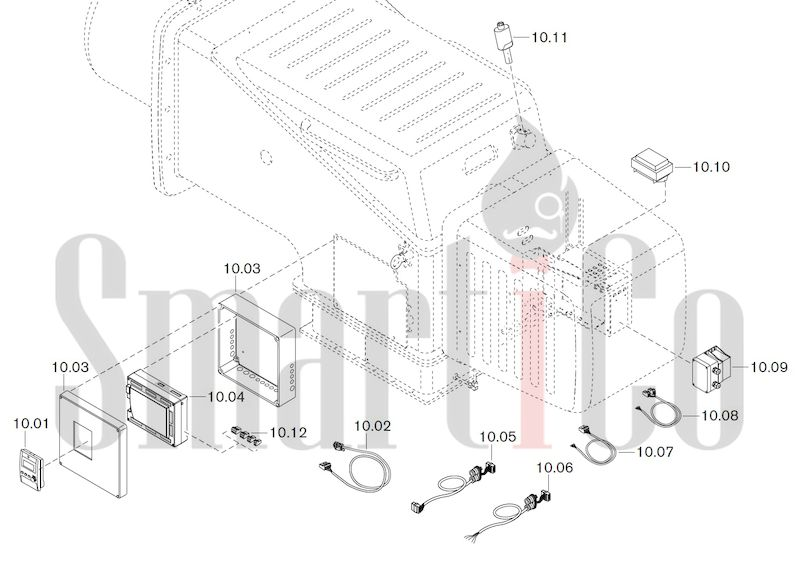 Запасные части к комбинированной горелке Weishaupt WKGMS 80/3-A ZM(H)-NR с доставкой по России 11 Запасные части к комбинированной (двухтопливной) горелке Weishaupt WKGMS 80/3-A ZM(H)-NR (W-FM 100, 200). Схема 10.