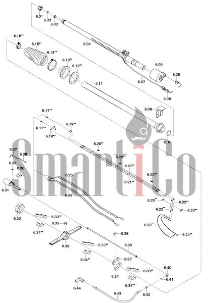 Запасные части к комбинированной горелке Weishaupt WKGMS 80/3-A ZM(H)-1SF с доставкой по России 6 Запасные части к комбинированной (двухтопливной) горелке Weishaupt WKGMS 80/3-A ZM(H)-1SF (W-FM 100, 200). Схема 6.